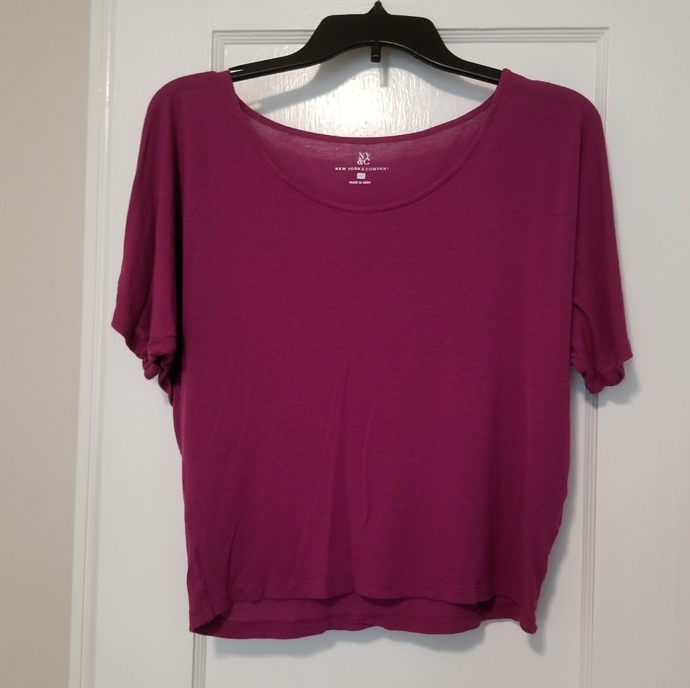 New York & Company Purple Crop Top